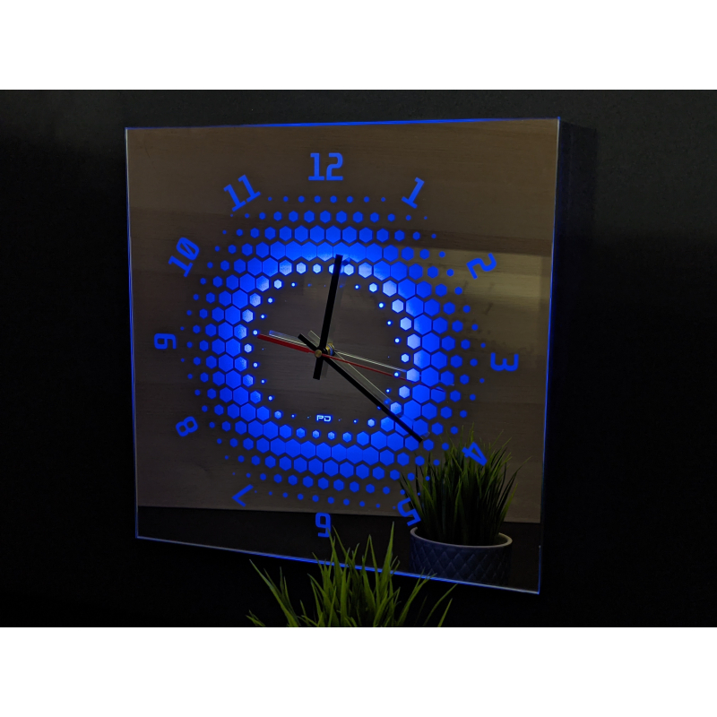 Neon Mirror Clock 9-2020